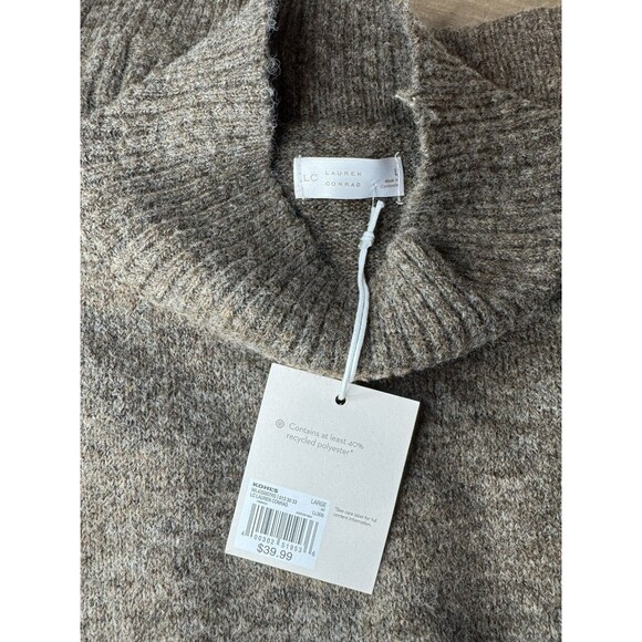 Women's LC Lauren Conrad Sweater Size Large Brown Mockneck Pullover NWT - Picture 10 of 11